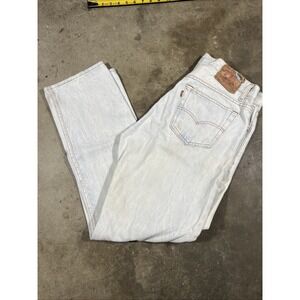 Levi's 501 Jeans Mens 36x30 Light Acid Wash Straight Leg Vintage Distressed